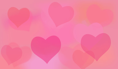 Pink Valentines background with hearts