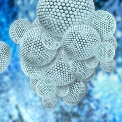 Nanopartikel - 3D Render - obrazy, fototapety, plakaty
