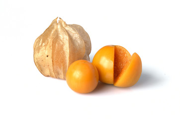 Thai Fruit "Cape gooseberry" in isolate white background