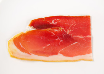 Slice of prosciutto crudo