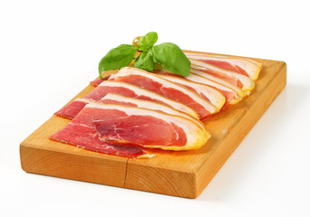 Sliced prosciutto crudo