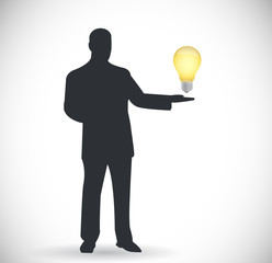 people and idea light bulb illustration design