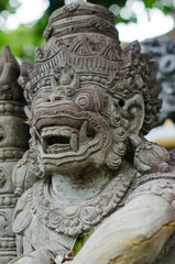 religious sculpture in temple bali indonesia
