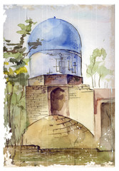 hand drawn watercolor illustration of muslim architecture - 57341561
