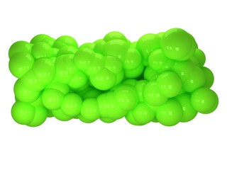 Abstract 3D background with green bubbles