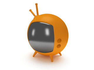 Funny TV with antenna. 3d render. Isolated.