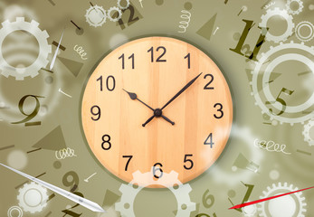 Vintage clock with numbers on the side