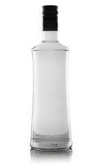 A bottle of strong alcohol on a white background.
