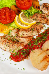 Tasty fish pike perch fillet