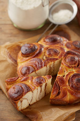 Homemade cinnamon roll cake