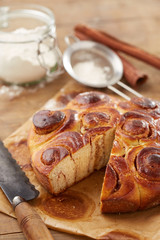 Homemade cinnamon roll cake