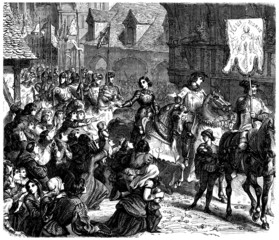 Obraz premium Joan of Arc & king Charles VII - Triumph - 15th century