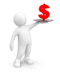 Man with Dollar (clipping path included)