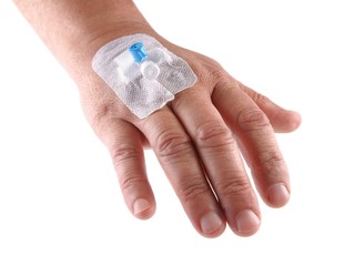 Intravenous cannula, Venflon founded on men's hand
