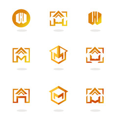 Set of abstract symbols on construction topics