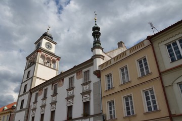 Fototapeta na wymiar Old Town Hall in Trebon, Czech republic