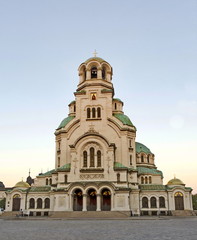 Fototapeta na wymiar Widok Aleksandra Newskiego w Sofii, Bułgaria