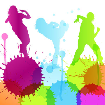 Dancing silhouettes vector background concept