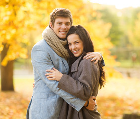 Fototapeta premium romantic couple in the autumn park