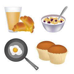 four icons for breakfast