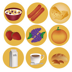 nine icons for breakfast