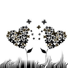 Naklejka premium two heart flowers