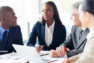 group of businesspeople having a meeting