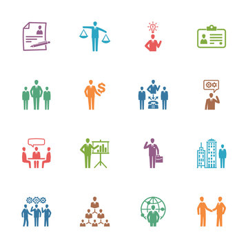 Management and Human Resource Icons - Colored Series