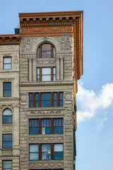Architectural details on Soho building, Manhattan, New York
