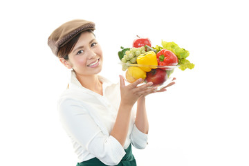 笑顔のウェイトレス