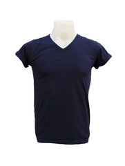 male tshirt template on the mannequin on white background