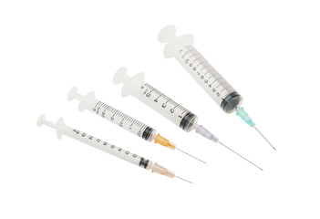 empty syringe isolated on white background