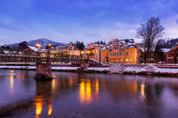 Fototapeta premium Spa resort Bad Ischl Austria at sunset