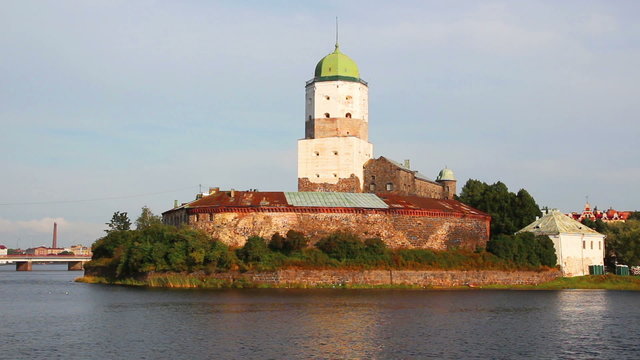old sweden castle on island in vyborg russia