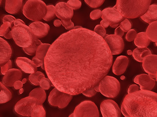 Digital Illustration of a Red Blood Cells Flowing Through Vein