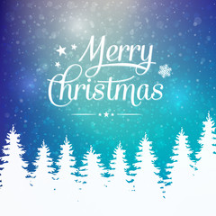 merry christmas winter snowy background