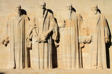 Reformation wall in Geneva, Switzerland. - obrazy, fototapety, plakaty
