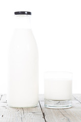 Bottle and glass of milk