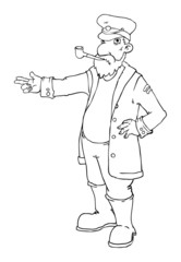 Captain standing and pointing