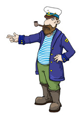 Captain standing and pointing