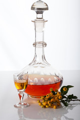Carafe with homemade liqueur