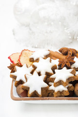 star cookies, nuts, spices, Christmas decorations