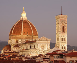 wonderful  view of cathedral of Florence at dawning light