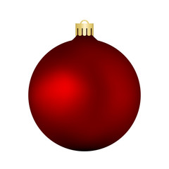 Christmas red vector bauble isolated on white