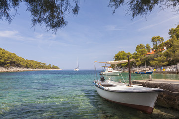 Naklejka na ściany i meble Tranquil Beach Lagoon on Hvar Island, Croatia