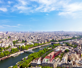 Fototapeta na wymiar Aerial view of Paris architecture from the Eiffel tower