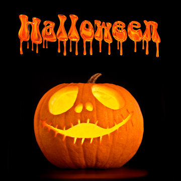 Halloween, Jack o'lantern, black background