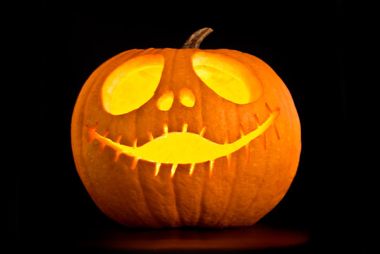 Jack o'lantern, black background