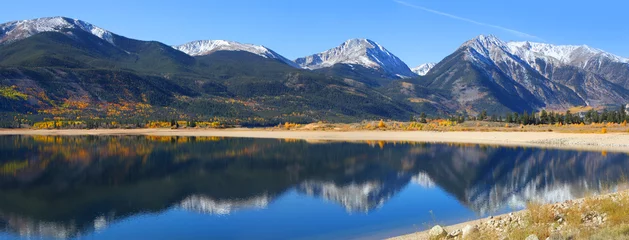 Crédence de cuisine en verre imprimé Automne Zone de loisirs des lacs jumeaux dans le Colorado