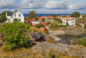 Stockholm archipelago village in summer. - 57375594